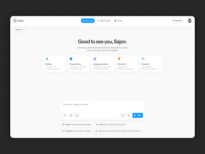 Personal AI Assistant Website ai chatinterface design landing page productdesign saas ui uidesign web web design webdesign website