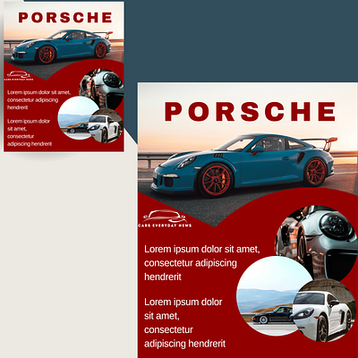 Cars: Porsche ad canva car content creator content design design facebook ad for hire freelancer graphic design hire me insta post instagram feed marketing porsche race social media social media design social media post