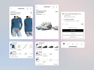 Nordstrom New App Product Detail Page app card detail page ecommerce nordstrom product shopping ui