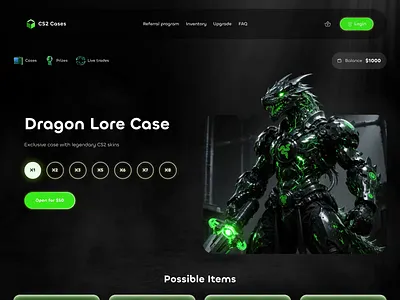 🎮 Counter-Strike 2 — Case Opening Motion UI counter strike design landing page loot box ui website