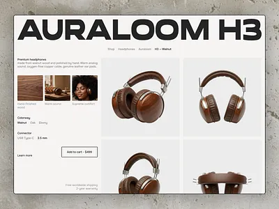 Single product page ai dailyui generated headphones interface music product product page single page ui web design