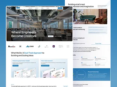 Corporate Website Redesign -ThinkingCode Technologies- Modern 3d animation b2b corporate illustration inspiration minimal modern product service ui uidesign ux design web design website