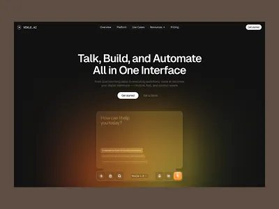Voxle AI — Talk, Build, and Automate ai automation design landing page landingpage productdesign saas ui web web design webdesign website