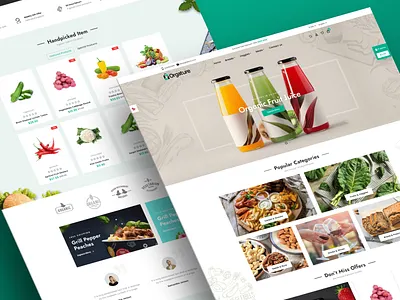 🛒 Organic E-commerce Website Design animation branding design graphic design illustration logo motion graphics ui ux vector