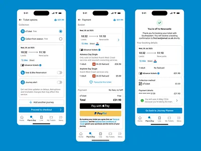 Southeastern Ticket Purchase Flow - Part 2 app card checkout clean contrast flow purchase success page ticket ui