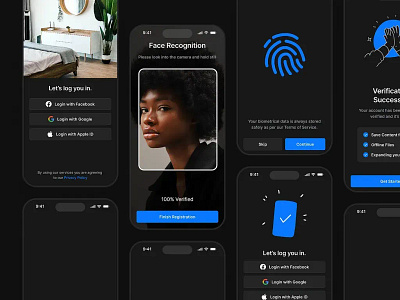 Mobile Logins & Signups - Lookscout Design System android clean dark design ios layout login lookscout mobile responsive sign up ui user interface ux