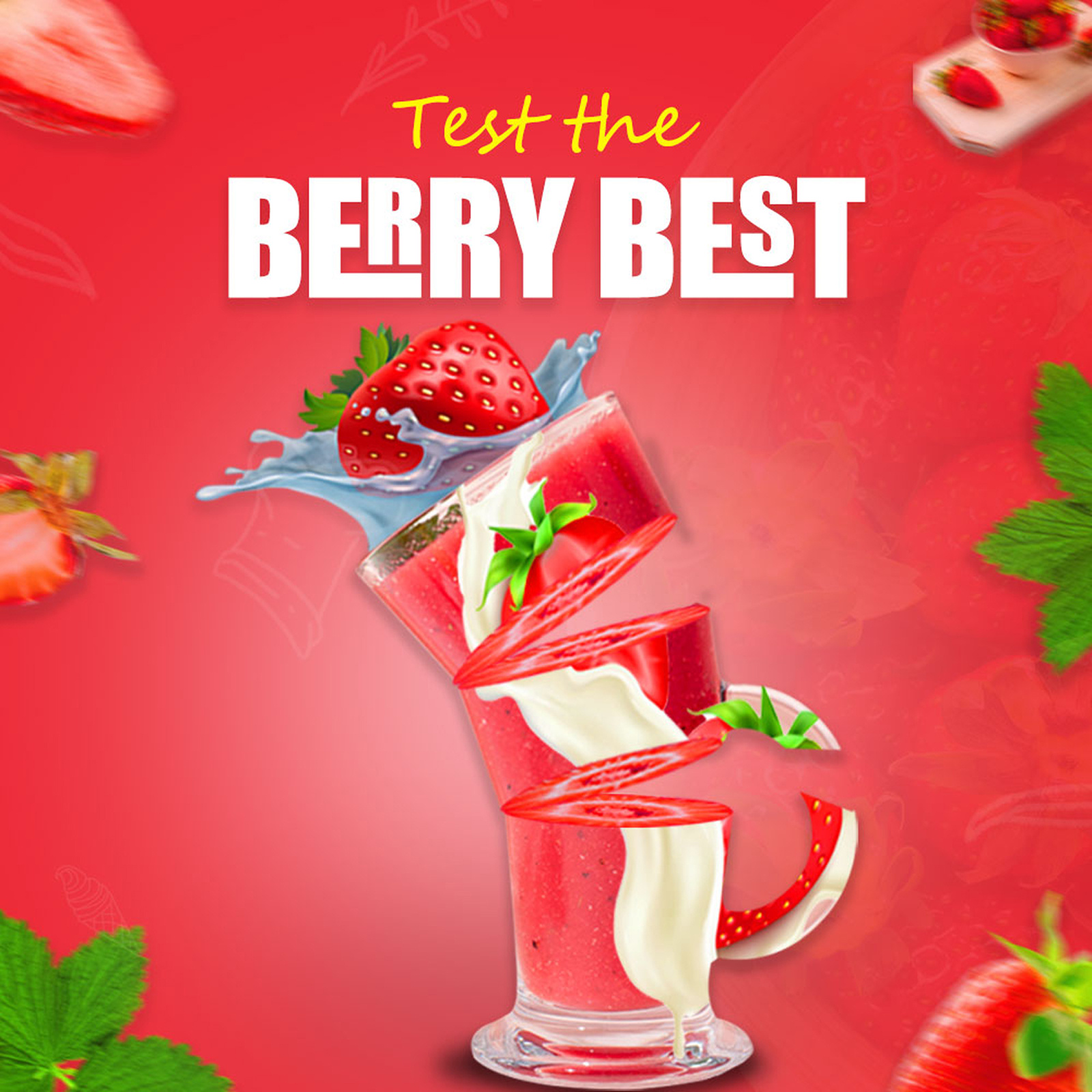 Berry Blast – Fresh & Juicy Drink Poster Design | Apptechies advertisementdesign beveragebranding branding creativedesign designinspiration foodanddrink freshjuicedesign graphic design graphicdesign juiceposter moderndesign posterdesign productdesign strawberrydesign summervibes visualbranding