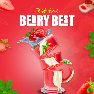 Berry Blast – Fresh & Juicy Drink Poster Design | Apptechies advertisementdesign beveragebranding branding creativedesign designinspiration foodanddrink freshjuicedesign graphic design graphicdesign juiceposter moderndesign posterdesign productdesign strawberrydesign summervibes visualbranding