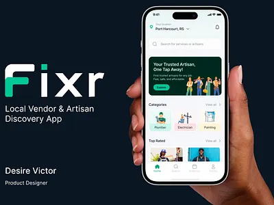 Fixr artisan electrician product design ui uiux