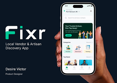 Fixr artisan electrician product design ui uiux