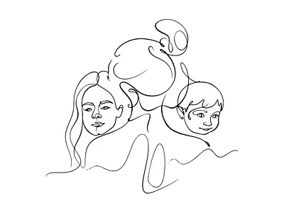 familly line art illustration abstract line art animation canada continuous line art fine line art gift idea hand made illustration illustration art mamury outline pet reels tattoo usa