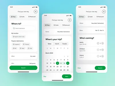 Hotel Booking App - Searching app design booking app clean design hotel booking app hotel finder app minimal design mobile search travel app vacation planner app