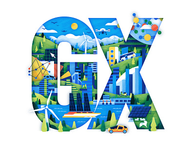 Letter to the Future adobe blue business chart editorialillustration future greentrees illustration illustrator muti photoshop science solar sun sustain sustainability texture