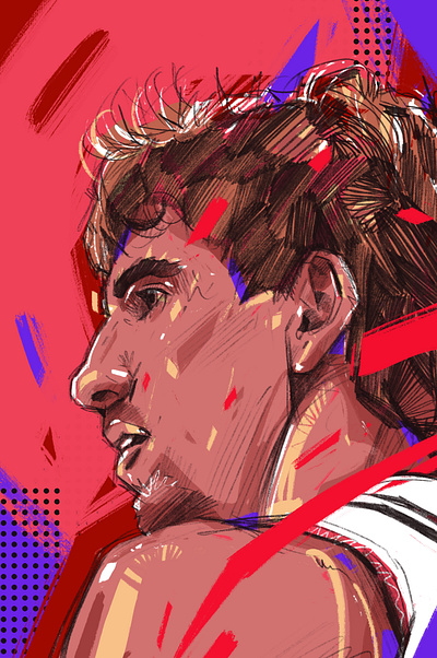 Matas Buzelis - Chicago Bulls - Portrait basketball basketball illustrated character chicago chicago bulls illustration illustrator matas buzelis nba nba illustrated nba illustrations people portrait portrait illustration sports