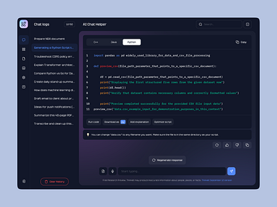 AI Support Chatbot UI ai application design chatbot ui conversational ui corporate website customer support modern ui popular ui design ui ux web app web design web interface design
