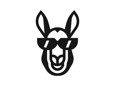 Cool Glasses Llama Logo alpaca badass branding camel cool geek glasses llama logo modern nerd sheep simple sunglasses