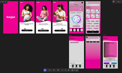 Babygal- reproductive health tracking system app design ui ux