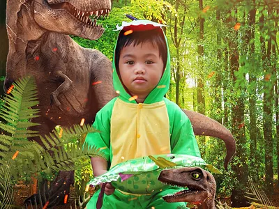 Photoshop banner birthday dinosour graphic design instagram motion graphics photoshop post poster printing