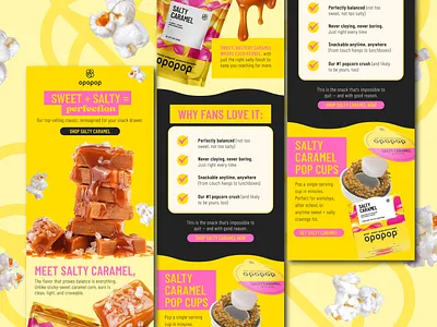 Email Design for Popcorn Brand cpg dtc email food klayvio popcorn