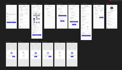Seat booking and parcel booking app app design ui ux