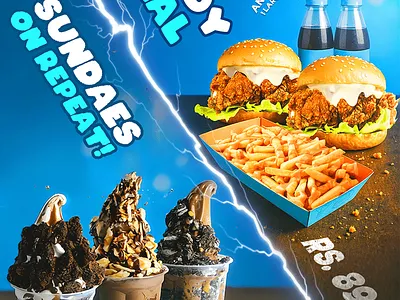 SOFT SWIRL - 1 PAGE FLYER 1 page flyer branding brochure design burger chips designer flyer fries graphic design icecream marketing menu menu design ui