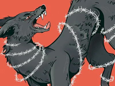 Tamed by Thorns graphic design illustration