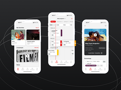 KVIFF – Digital guide to the renowned film festival app design festival mobile ui
