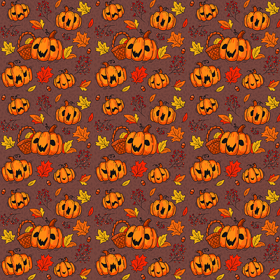 pumpkin pattern adobe illustrator artwork autumn autumn mood digital art digital illustration illustration pattern print pumpkin vector