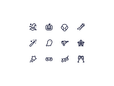 Neaticons - Happy Halloween alien ghost halloween happy icon icons jack o lantern magic magic wand mask neat neaticons scary spider theme ui witch hat