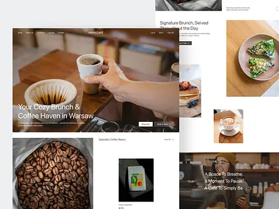 Coffee Shop Web Page beans branding browser clean coffee design fireart landing page place store ui ux web
