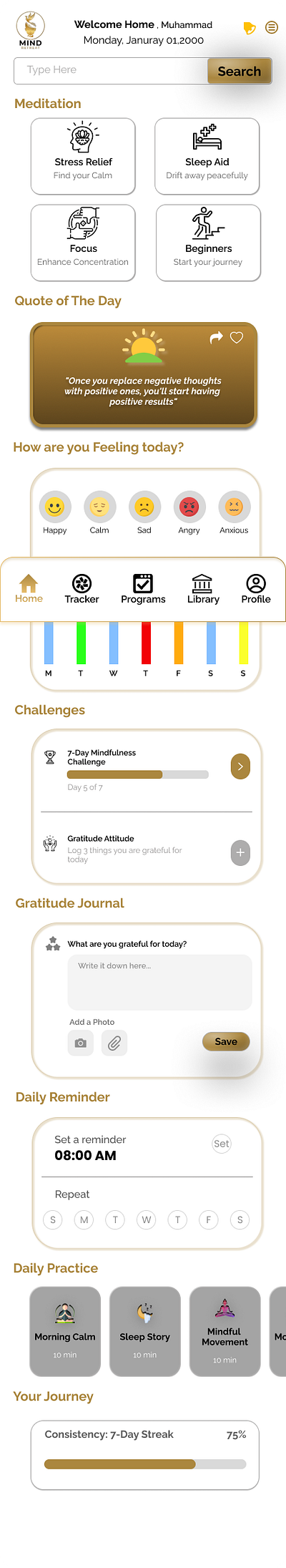 Mind Retreat branding graphic design ui