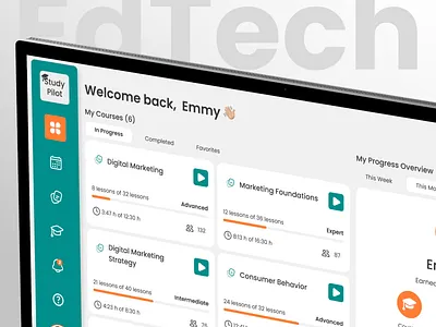 AI | E-learning Platform ai platform dashboard e learning edtech figma saas uxui design visual design webdesign