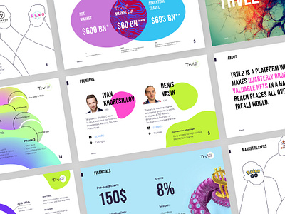 TRVL2 — Web3 Pitch Deck Design for NFT Travel Platform 🌍 branddesign cryptodesign dribbble investorpitch nft pitchdeck presentationdesign productdesign startup web3