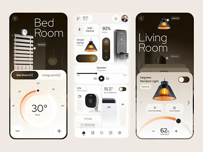 Smart Home Control App android automatisation clean layout design interface ios iphone layout minimal ui modern design smart home ui user experience ux