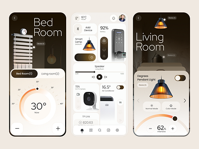 Smart Home Control App android automatisation clean layout design interface ios iphone layout minimal ui modern design smart home ui user experience ux
