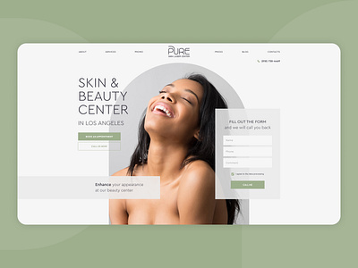 Skin & Beauty Center Website beauty care design ui