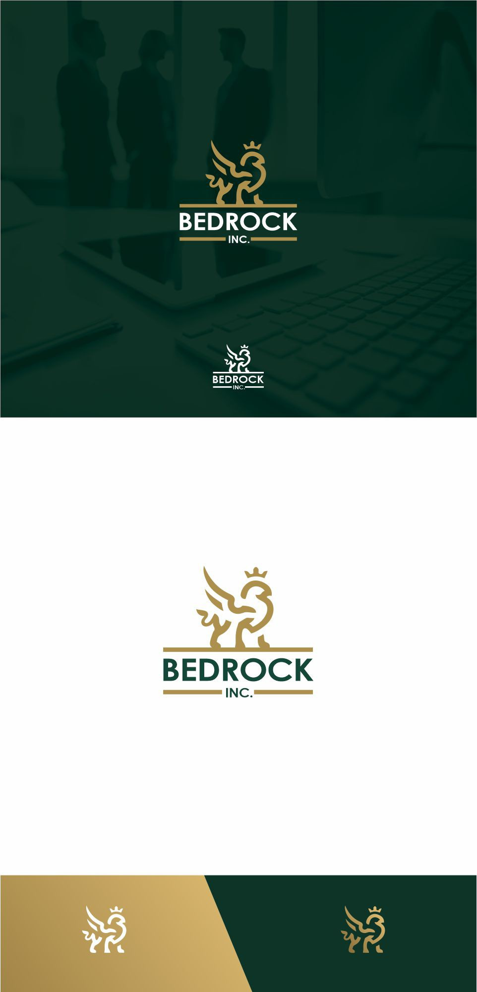 Luxury Corporate Logo Design for Bedrock Inc. brandidentity brandingdesign businesslogo corporatelogo creativelogo goldlogo logodesign luxurybranding minimallogo modernlogo professionaldesign