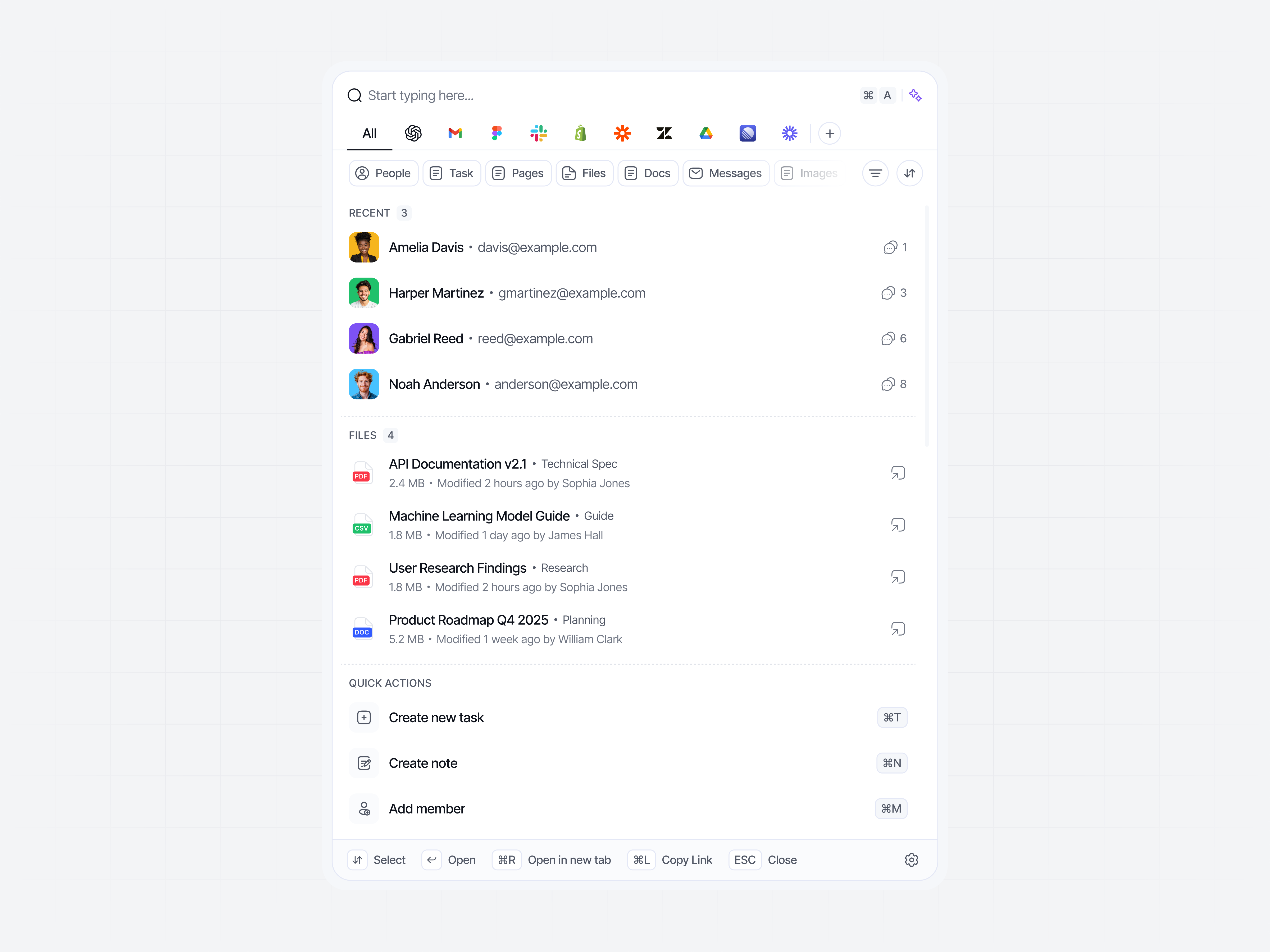 Command Palette: Light Mode command command palette command palette ux dashboard dashboard design empty state hover states light mode metadata modal window progressive disclosure quick actions search search design search interfac search ui shortcuts smart search suggestions