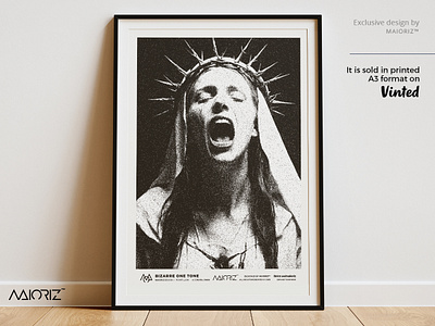 Avant-garde Pointillism Poster of a Woman Crown a3 art arte decoration illustration pointillims poster print printed vinted