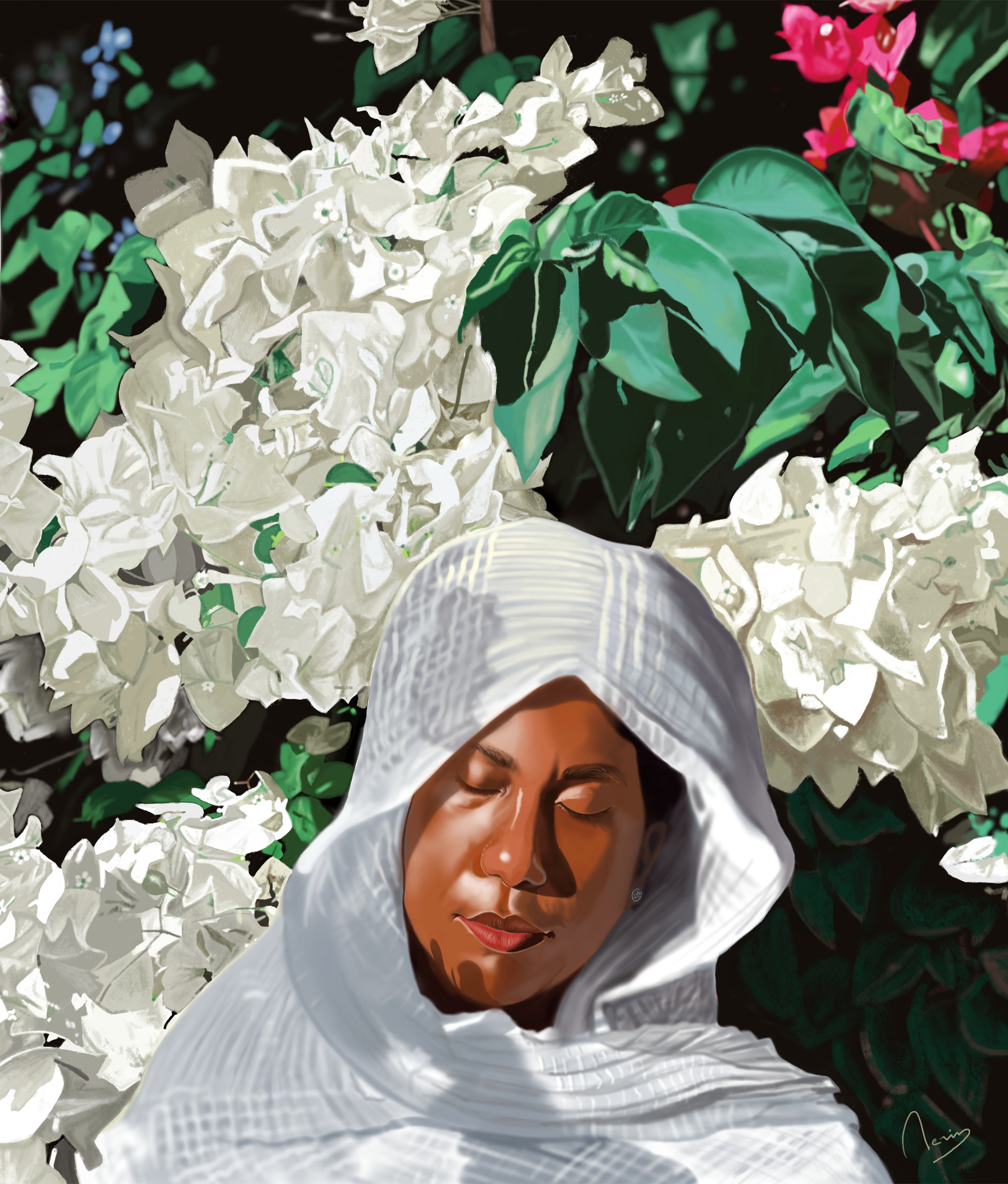 Under the Blossoms artistsondribble colorfulart creativeillustration digitalartwork digitalillustration dribbbleillustration illustrationartist procreateart