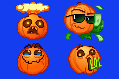Halloween pumpkin emoji animated animation character emoji halloween illustration motion motion graphics nft pumpkin stickers telegram