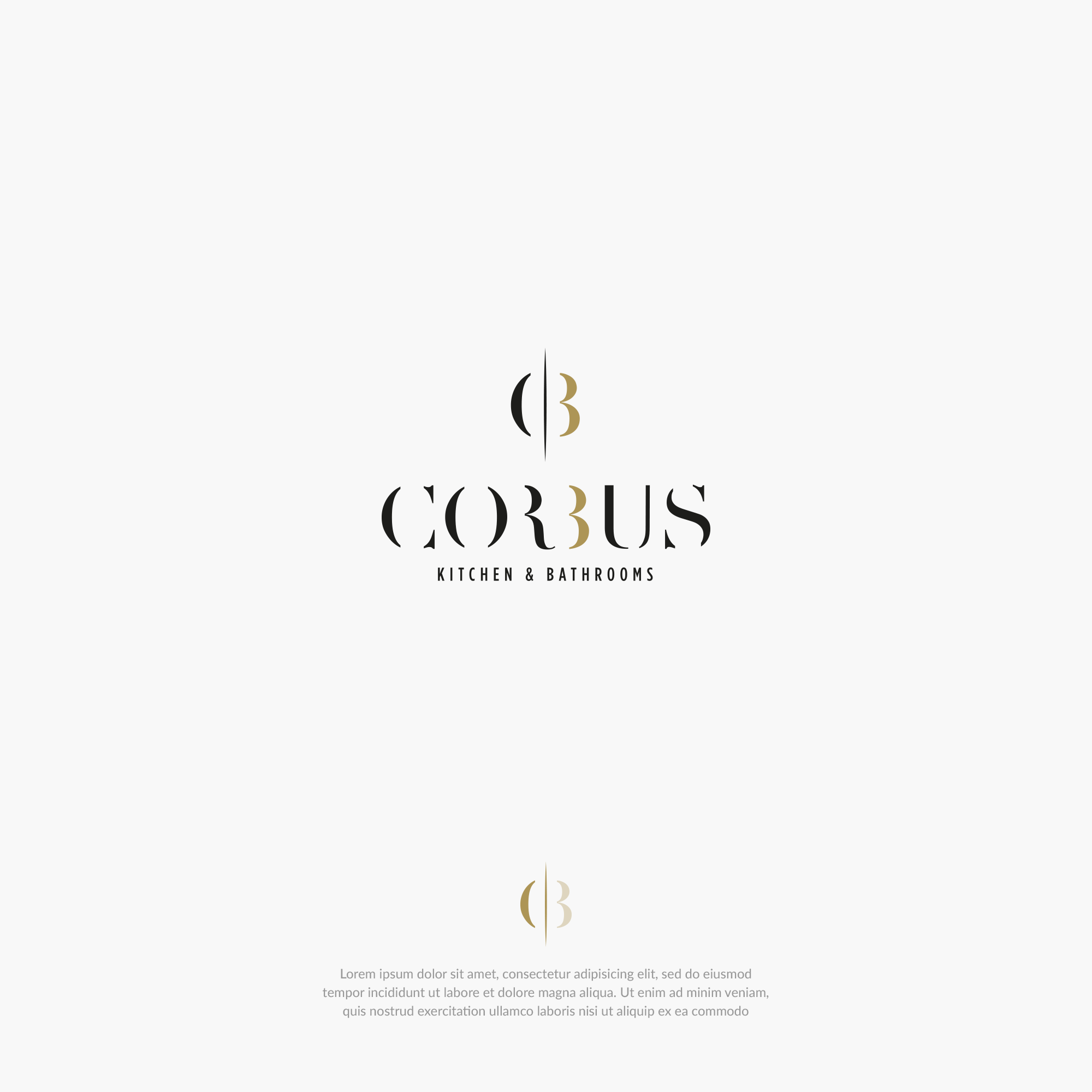 Corbus Kitchen & Bathrooms – Elegant Modern Logo Design brandidentity branding graphic design kitchendesign logo logodesign luxurylogo minimallogo modernlogo typographylogo