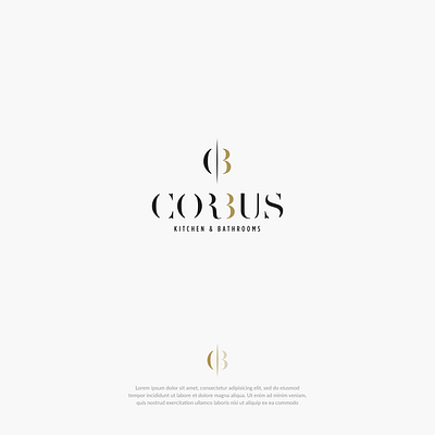 Corbus Kitchen & Bathrooms – Elegant Modern Logo Design brandidentity branding graphic design kitchendesign logo logodesign luxurylogo minimallogo modernlogo typographylogo