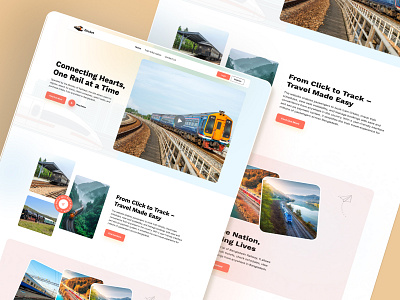 Railway Website Landing Page app brand identity branding design graphic design icon railway tickets trains ui uiux ux web
