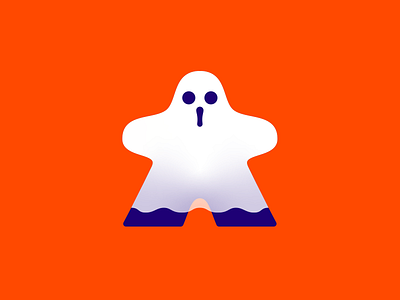 Ghost Meeple board game character design concept art editorial game ghost halloween illustration meeple minimal poster spooky vector