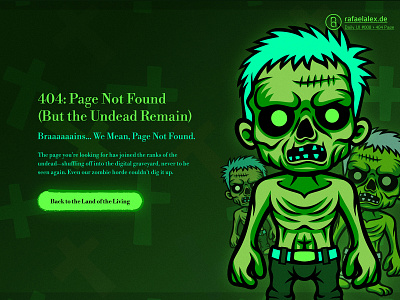 Daily UI #008 – 404 Page 404 page dailyui error page halloween illustration libre bodoni ui design web design zombie