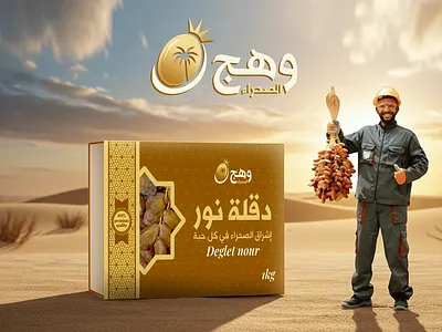Desert Glow: A Luxurious Visual Identity for Deglet Nour Dates brand identity branding dates deglet nour desert glow food beverage graphic design logo logo design luxury dates package design packaging design premium product visual identity