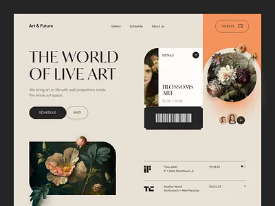 Art & Future Web Site Design: Landing Page / Home Page UI design home home page homepage landing landing page landingpage site uidesign uiux userinterface uxui web design web page web site webdesign webpage website