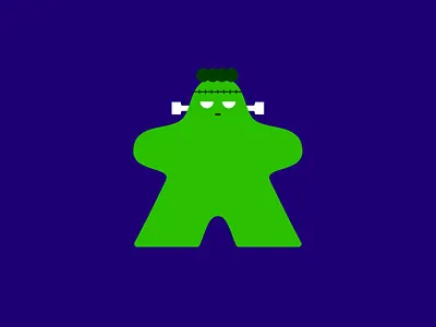 Frankenstein Meeple board games character concept design editorial frankenstein game green halloween horror illustration meeple minimal monster simple terror ui vector