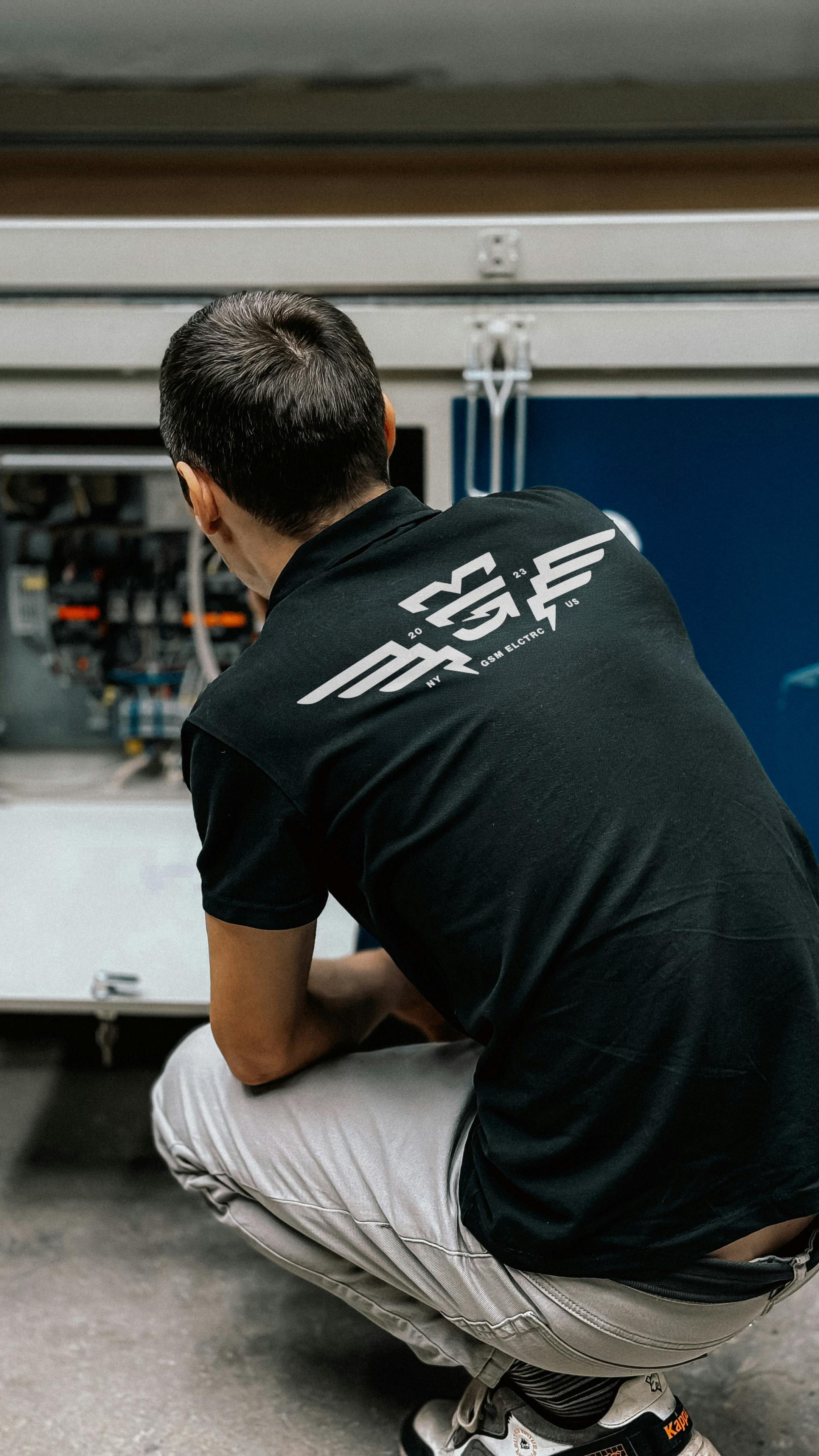 GSM Electrc Visual Identity branding construction design electric electrician graphic design grid logo logo design monogram ny owl process visual identity